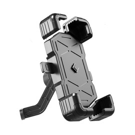 IASJKI Motorcycle Phone Mount for Peugeot Geopolis 300 2012, Ultra-Stable 360° Rotation Phone Holder, Adjustable Vibration Damping Handlebar Rearview Mirror Mount Clamp,Rearview Mirror Style-Black