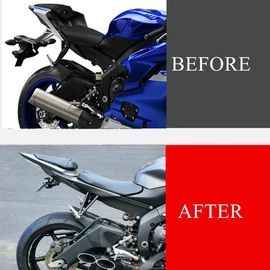 YZF R6 Fender Eliminator LED Indicator Turn Signal Blinker Kits Compatible with YZF-R6 2006-2023 License Plate Bracket Holder Rear Tail Tidy (Smoke)