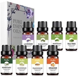 Pure Essential Oil, Set A, 100% Pure Essential Oil, 0.3 fl oz (10 ml) x 8 Packs, Aroma Oil