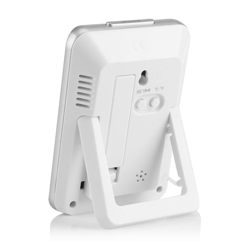 BALDR LCD Digital Thermometer Clock Indoor Outdoor Temp Display with