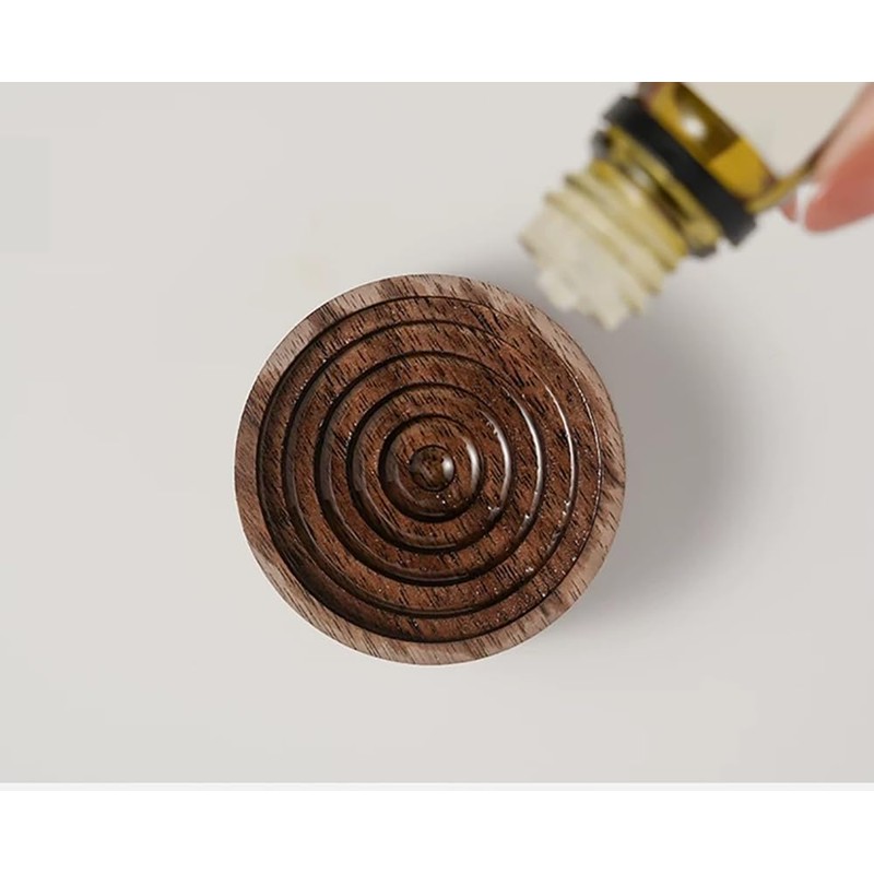 NaYiissi Wood Essential Oil Diffuser, Wooden Aromatherapy Diffuser, Small Round