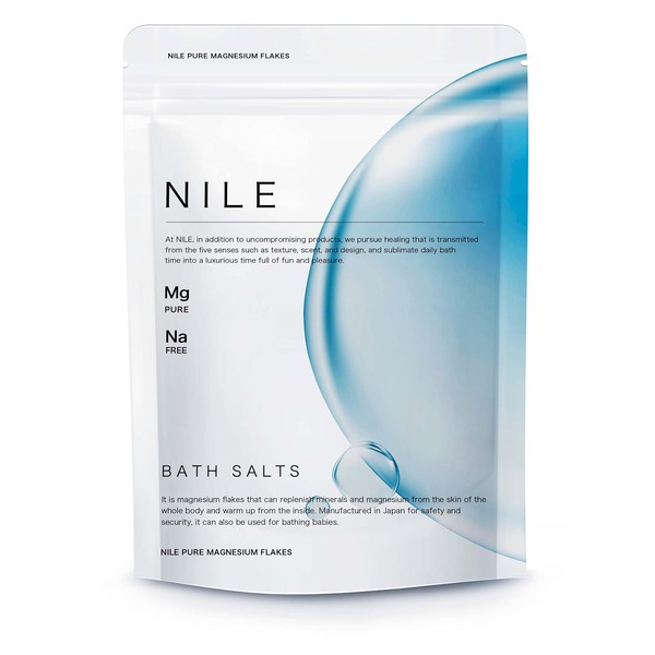 NILE Pure Magnesium Flake, Bath Salt, Sweating, Made in Japan, Unscented, Bath Cosmetics, Approx. 45 Times, Includes Measuring Spoon, 17.6 oz (500 g)