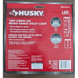 Husky Utility Light LED Lamp Portable Handheld 1200 Lumen 2 Settings Retractable Stand