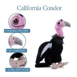 The Petting Zoo California Condor Stuffed Animal Plushie, Gifts for Kids, Wild Onez Zoo Animals, Condor Plush Toy 12 inches