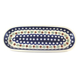 Polnische Keramik Schlank oval Baguette, Cracker, Olive Tablett; 27,9 x 10,2 x 2,5 cm