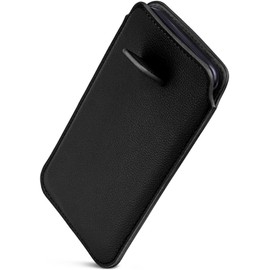 ONEFLOW Slim slip-in case with pull-back function suitable for Oppo Find X2 Lite, premium microfibre inner lining and robust pull tab, black