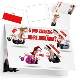 A4 XXL 25th Anniversary Card Colleagues with Envelope - Funny Anniversary Card - Congratulations Card for 25th Service Anniversary Company Anniversary by BREITENWERK