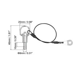 PATIKIL Quick Release Pin 8 x 10mm(5/16" x 0.39"), 304 Stainless Steel Ball Lock Safety Locating Pins with Button 25cm Prevents Loss Rope