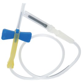 Butterfly Needle 23G, Blood Collection Needle 23Gauge 3/4" x 12" with Luer Adapter, Individually Wrapped-50PCS