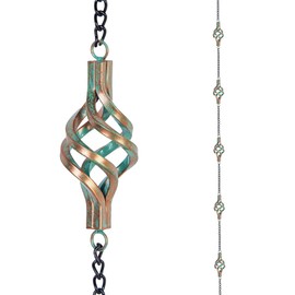dreamysoul 9.7FT Rain Chain, Iron Rain Chain for Gutters, Bronze Bird Cage Decorative Rain Chains for Downspouts Adjustable Length