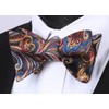 HISDERN Men's Floral Bowtie Formal Tuxedo Self-Tie Bow Tie