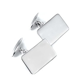 Sterling Silver Rectangular Chain Cufflinks