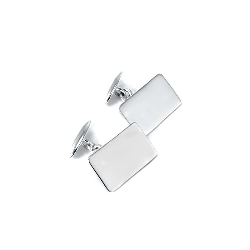 Sterling Silver Rectangular Chain Cufflinks
