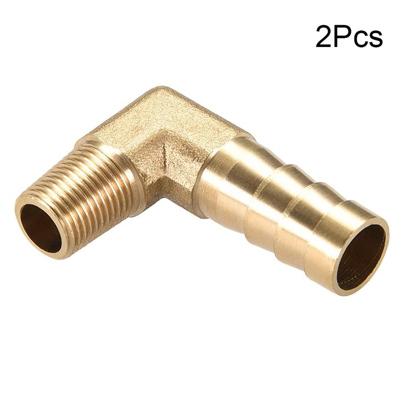 TA-VIGOR 2Pcs Brass Barb Hose Fitting, 90 Degree Elbow 10mm