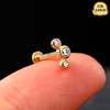 Melighting - Piercing de oro macizo de 14 quilates para