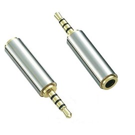 Josi Minea 2.5mm Male to 3.5mm Female Audio Adapter Premium Quality Converter Headphone Earphone Headset 3 Ring Jack - Stereo or Mono