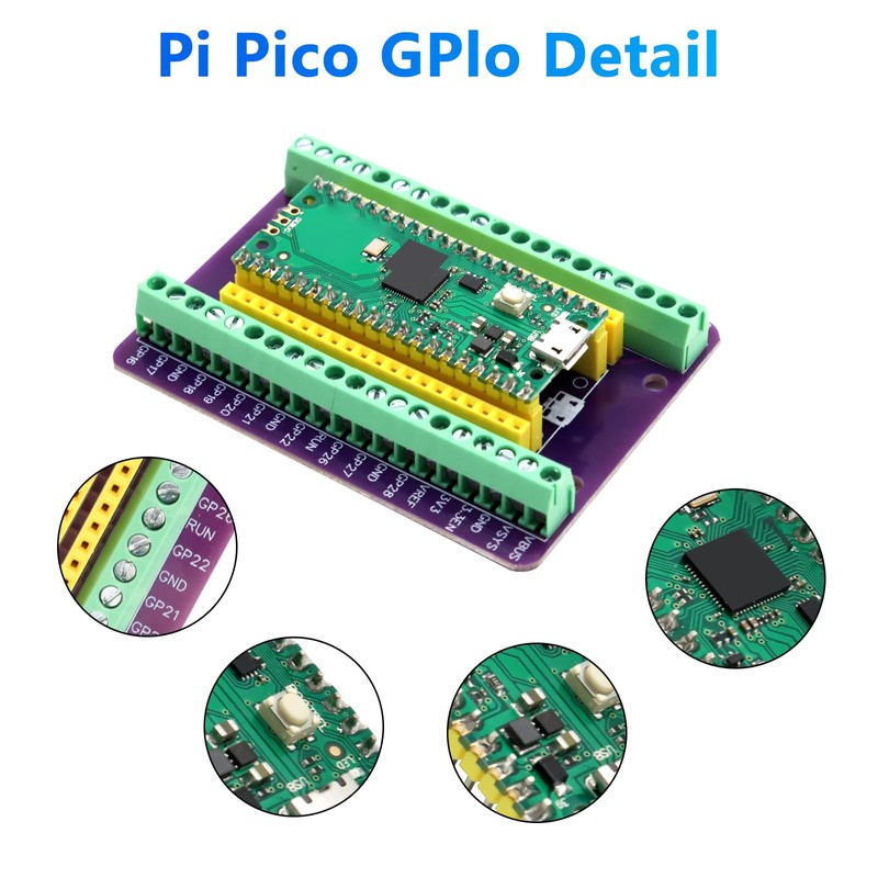 APKLVSR Pack of 2 Breakout Board for RPI PICO Expansion