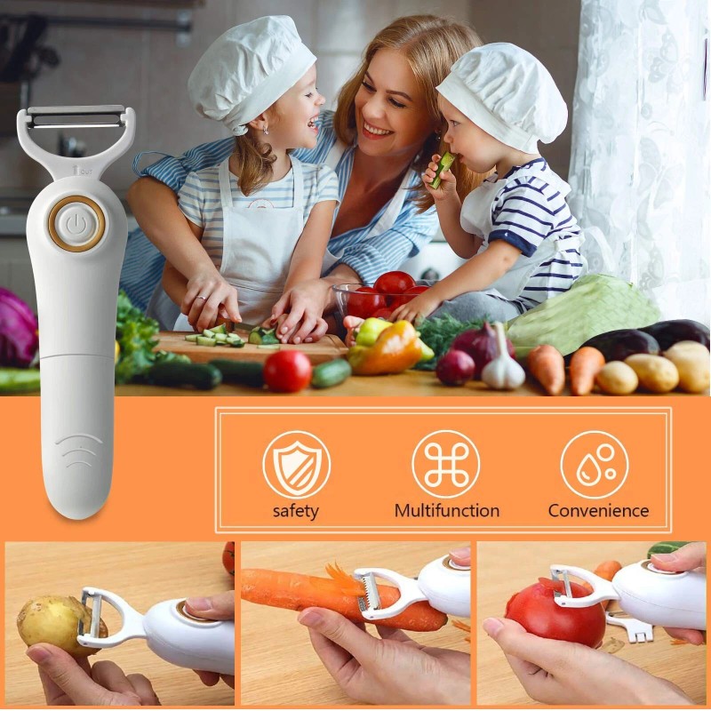PANGPENG Electric Fruit Vegetable Peeler, Handheld Potato Peeler Pro Set,