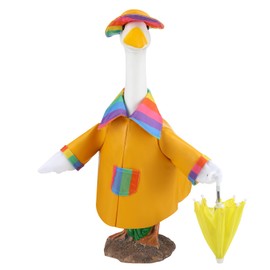 Arrowbash 23 Inch Porch Goose Outfit Raincoat, Yard Cement Goose Clothes Cute Costume Outfit for Lawn Decor Outdoor Garden Yard Patio Statue Art