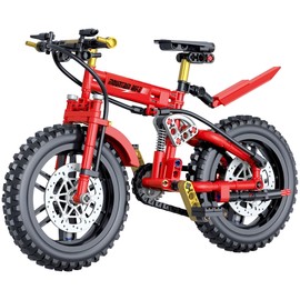 Unativer Technik Bicycle Building Blocks Set, 235 Pieces, Mountain Bike Model Kit, Home Office Display Decoration, Superbike Toy Gift for Children and Adults (A)