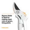 Fiskars Bypass Pruner with PowerLever, Lightweight Garden Shears, White