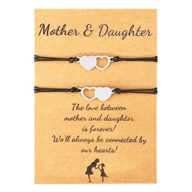 Mother Daughter Gifts Mother and Daughter Bracelet for 2/3 Matching Cutout Heart Mommy and Me Bracelet Daughter Gifts from Mom Christmas Birthday Gift Stocking Stuffers