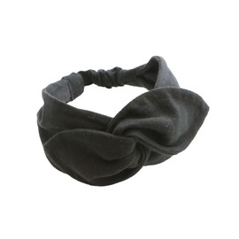 VINGTAINE H-595-GY Women's Hair Band, Wired, Solid, Curly Hair Band, Hair Turban, Hair Accessories, Cross Ribbon, Casual, Mature