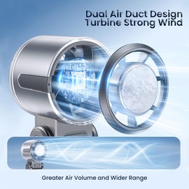 ROSWIAGO 3 in 1 Portable Fan with Ice Cooler, High Speed Handheld Fan, USB Rechargeable Mini Personal with 12H Max Cooling Time, Battery Powered Small Foldable Pocket for Travel, Summer, Grey