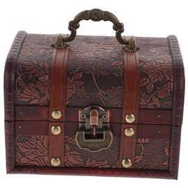 ULTECHNOVO Vintage Style Treasure Chest Storage Box with Lock Compact Jewelry Organizer Retro Design for Rings Necklaces and Bracelets for Dressing Tables and Giving