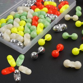 AGOOL Fishing Double Rattle Beads, 40pcs Catfish Rattles for Fishing Catfishing Rattles Catfish Rig Portable Plastic Fishing Beads Fishing Bells Accessory for Catfish Striper Bass Pompano