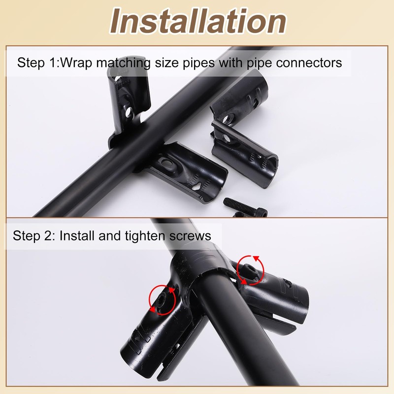 uxcell 2 Pcs 90 Degree Structural Pipe Connector, 1-1/8" 3-way