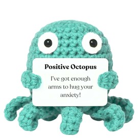 Pozbee - Muñeca de animales de apoyo emocional hecha a mano, divertido regalo de peluche para aliviar el estrés, comodidad y alegría (pulpo)