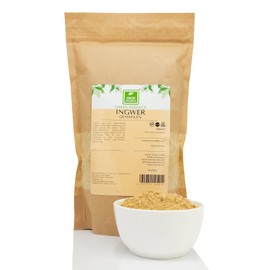 Ginger Powder 500 g of Green Essence Ginger Root Finely Ground Ginger Powder Dried Ground Ginger Spice for Ginger Tea Gingerbread and Oriental Cuisine