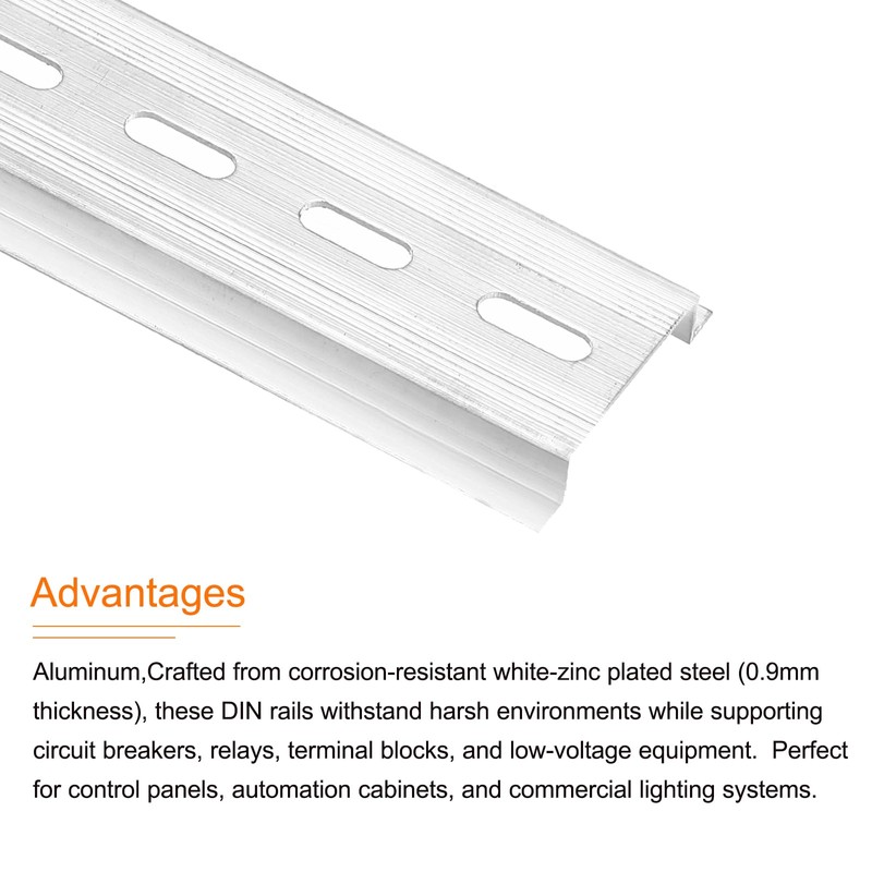sourcing map DIN Rail 6" x 1.4" x 0.3" Slotted