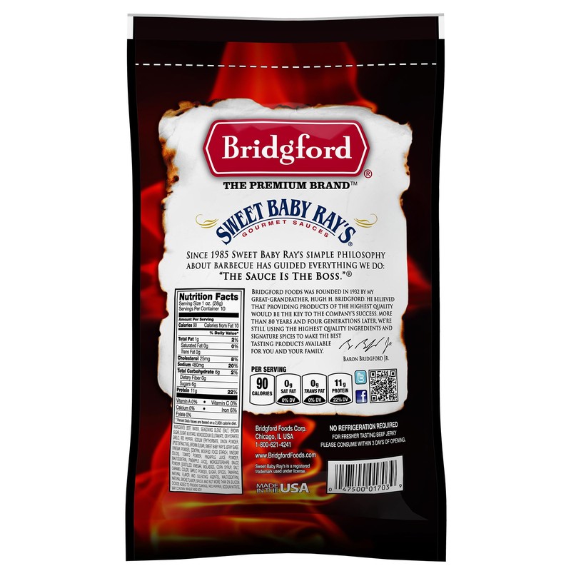 Bridgford Sweet Baby Ray’s Beef Jerky Sweet N Spicy 10