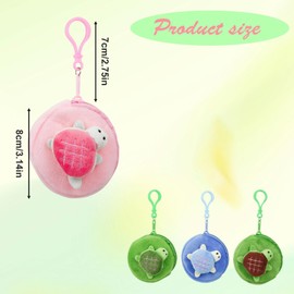 WisePoint Coin Purse 2pcs, Soft Plush Coin Pouch Turtle Small Purse with Smooth Zipper, Funny Money Pouch for Coin, Receipts, Door Cards (Style 2)