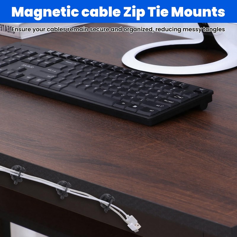 16 Pcs Magnetic Cable Zip Tie Mounts, Magnetic Wire Holder