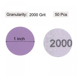 uxcell 50Pcs 1-Inch Purple Sanding Discs 2000 Grits Hook and Loop Professional Aluminum Oxide Sand Paper Mini Size for Wood Metal Paint Finishing