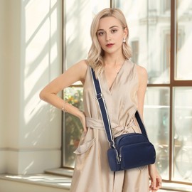 Gladdon Women's Shoulder Bag, Small Handbag, Lightweight and Waterproof Sports Bag for Girls, Multi Pockets with Wide Strap and Zip, navy, Unit size, 当代