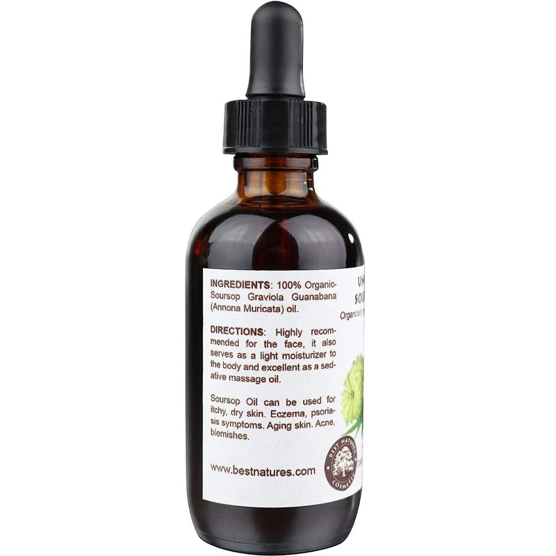 Best Nature's Cosmetics Virgin Soursop Graviola Guanabana Oil (Organic, Undiluted,