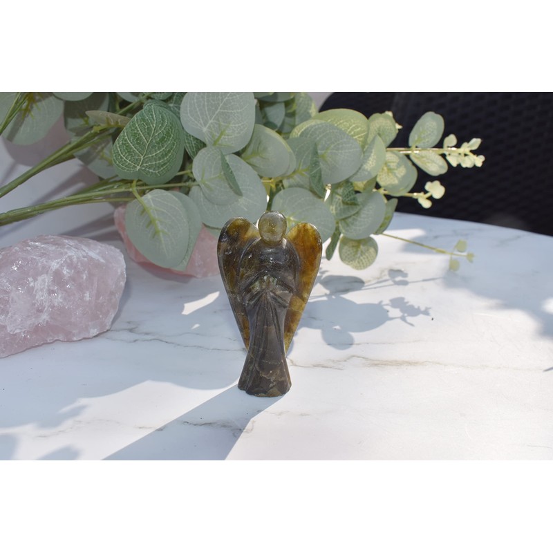Reiki Healing Energy Charged Labradorite Crystal Large 8 cm Angel