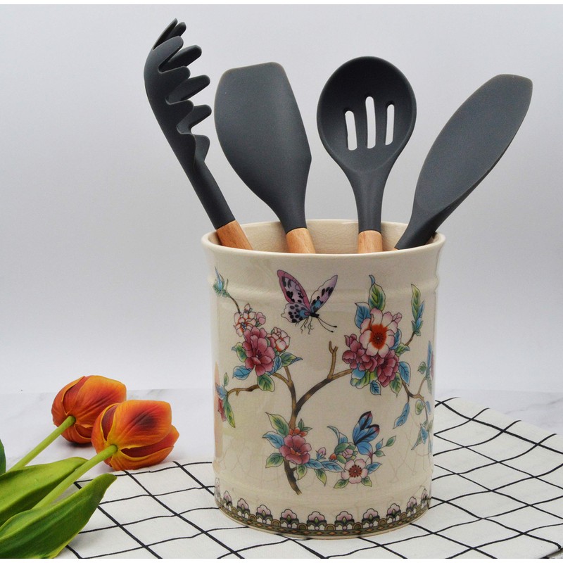 Utensil Crocks Extra Large Kitchen Utensil Holder for Countertop Ceramic
