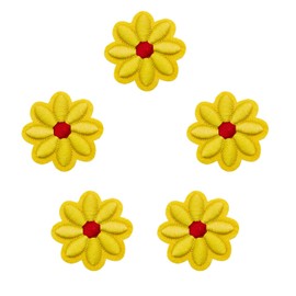 Wikineon - 5 parches para planchar o coser con flores de margaritas, bonitos parches de reparación de apliques bordados de girasol, accesorios de bricolaje para ropa, jeans, mochilas, pantalones,