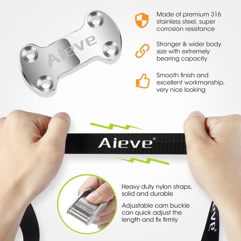 Aieve Cooler Tie Down Straps Kit - Ice Chest Lock