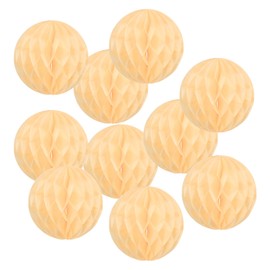 PATIKIL 6" Tissue Paper Pom Poms Flower Balls, 10 Pack Party Hanging Paper Flower Balls Decoration for Birthday Wedding Home Backdrop Decor, Beige Yellow