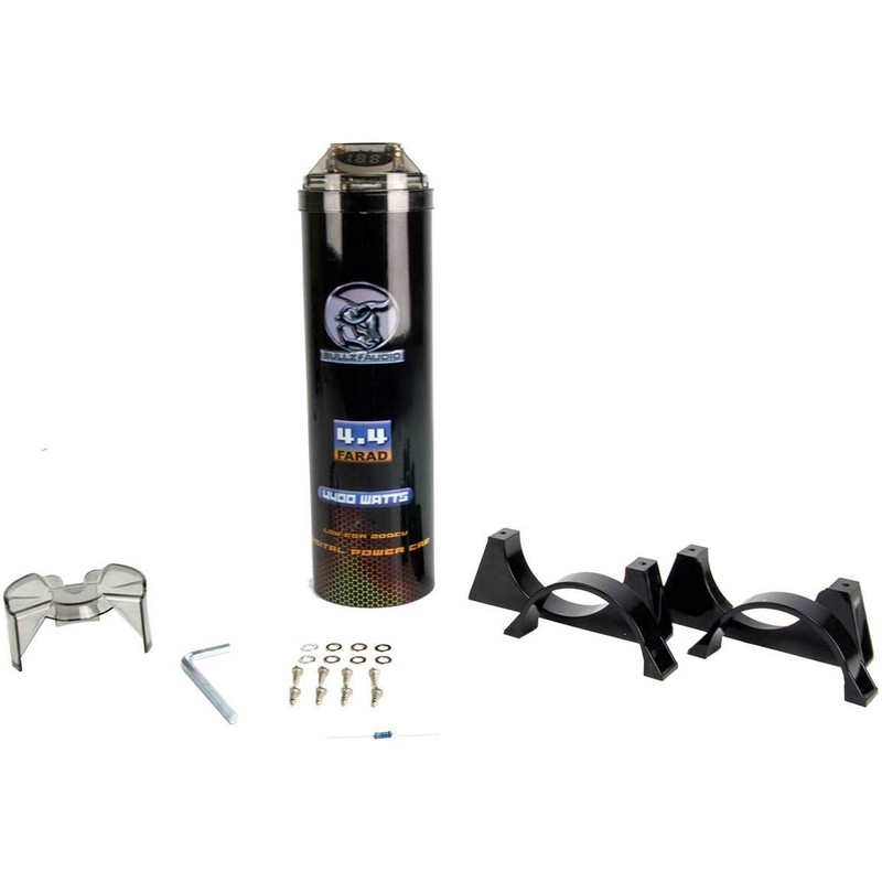 (2) BULLZ AUDIO 4400W 12V BCAP 4.4 Digital Car Power