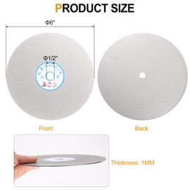sourcing map Diamond Flat Lap Disc 6" x 1/2" Arbor 320 Grit Abrasive Diamond Coated Grinding Wheel for Grinding Sanding Lapping Polishing Ceramics, Glass, Stones, Gemstone