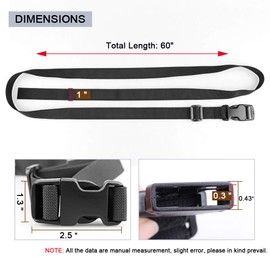 MAGARROW 40" 60" Strap Buckle Packing Strap Adjustable 1" Belt (1" Width - 60" Length, Black (4 Pack))
