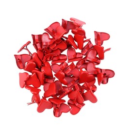 50pcs Heart Shape Mini Brads Round Head Metal Brads Crafts Split Pins Paper Fasteners for Multicolor Scrapbooking Stamping DIY Tool - Red