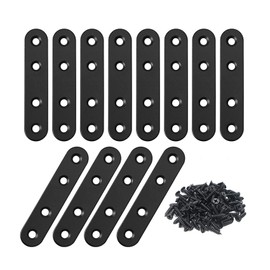 Oidnvay 12 PCS Straight Brackets Steel Brace Flat Metal Brackets Mending Repair Plate with Screws for Wood Bracket with Screws Joint Right Shelf Support for Chair Bookshelf Board Window Furniture Cabinet